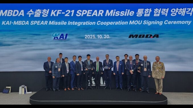 “إم بي دي إيه” و”KAI” توقعان اتفاقية لتسليح المقاتلة الكورية “كيه إف-21” بصواريخ “سبير”