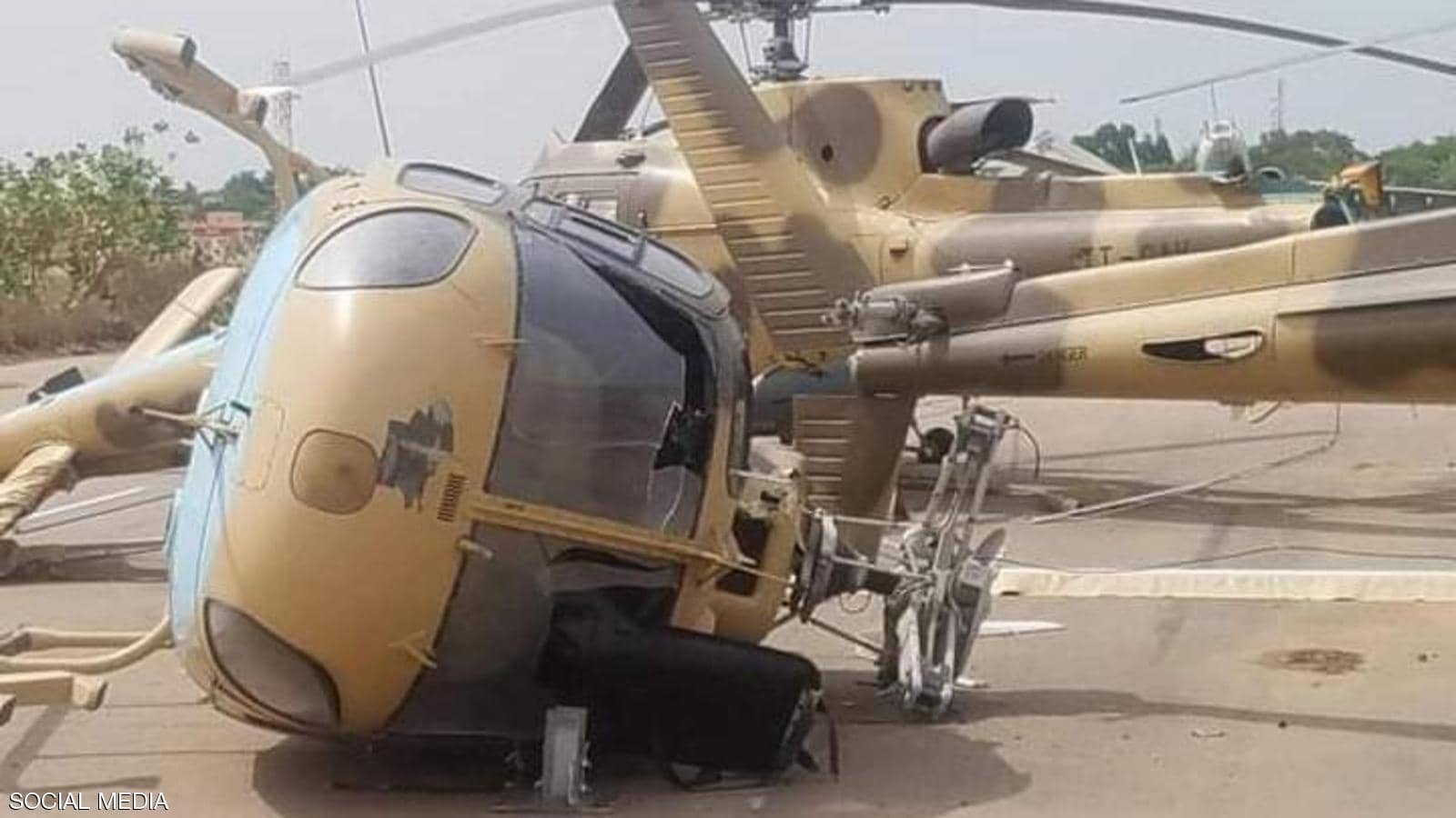 المروحية التي قال متمردو تشاد إنهم أسقطوها.