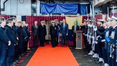 “فينكانتيري” تسلّم الفرقاطة التاسعة متعددة المهام من فئة “فريم” للبحرية الإيطالية