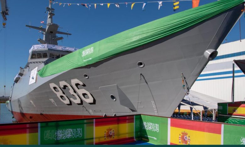 البحرية السعودية تعوم آخر سفن مشروع السروات بمملكة أسبانيا (صور)