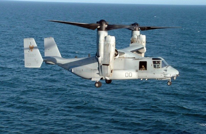 الطائرة أوسبري تعد أول طائرة تعمل بتقنية المراوح القابلة لتغيير الاتجاه