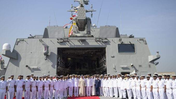 كورفيت “بني ياس P110” يدخل الخدمة في البحرية الإماراتية