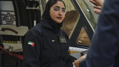 سمو الشيخة موزة بنت مروان آل مكتوم تحلق بطائرة AW609 تيلتروتو (صور)