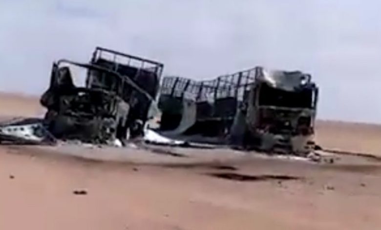 المخابرات الإسبانية تؤكد أن الشاحنتين الجزائريتين تعرضتا لقصف بطائرة مسيرة