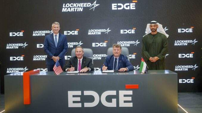 “ايدج” توقع خطاب نوايا مع “لوكهيد مارتن” لاستكشاف مجالات التعاون في الطيران والدفاع