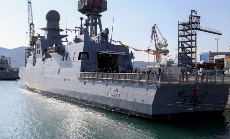 القوات البحرية الأميرية القطرية تحتفل باستلام سفينة الكورفيت “الدامسه” (صور)