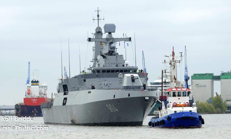 صور جديدة تُظهر تجارب إبحار فرقاطة Meko-A200 المصرية في ألمانيا