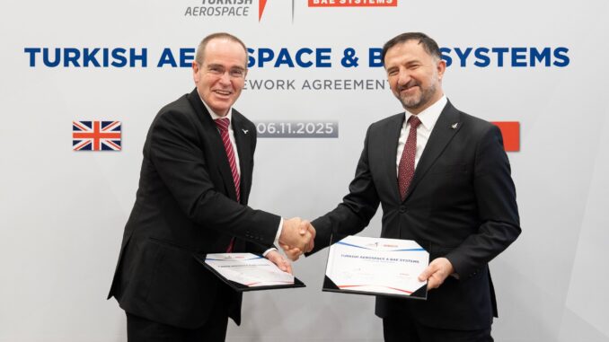 BAE Systems وTurkish Aerospace توقعان مذكرة تفاهم لتطوير منظومات الطيران غير المأهولة