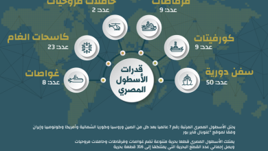 إنفوجرافيك: قدرات الأسطول البحري المصري