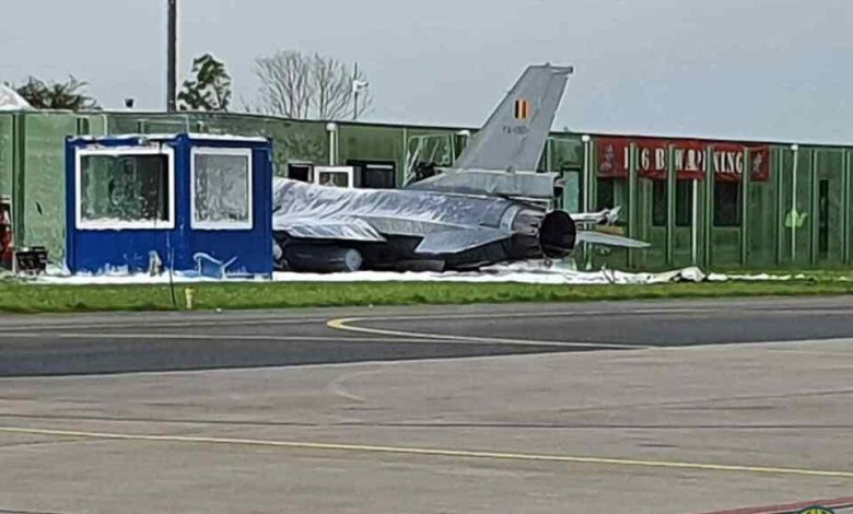 مقاتلة بلجيكية من طراز “اف – 16” تصطدم بمبنى